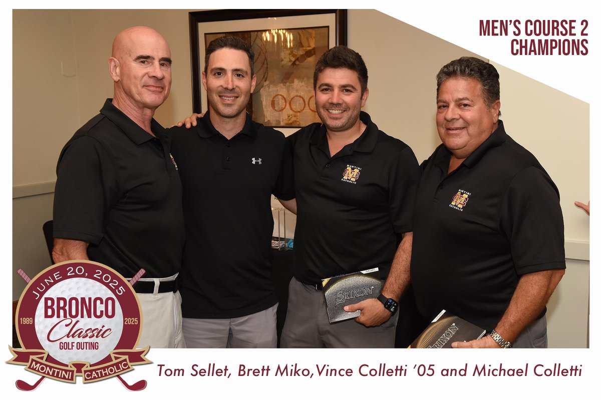 Colletti's Crew!! ⛳️ Congratulations to our 2025 Men's Course 2 Championship Foursome! It wouldn't be a true Bronco Classic without these guys on the green! #WeAreMontini #WeAreLasallian #broncoclassicgolfouting