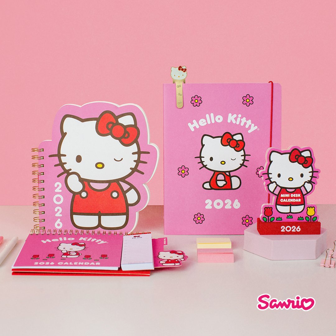 advantagemrkt's tweet photo. Your schedule just got a Sanrio makeover🎀 Explore the new Hello Kitty 2026 Calendars and Planners with the 🔗 in our bio!

#ChicagoMarketingAgency #DigitalMarketing #AdvantageMarketing https://t.co/JJjPQMo6xc