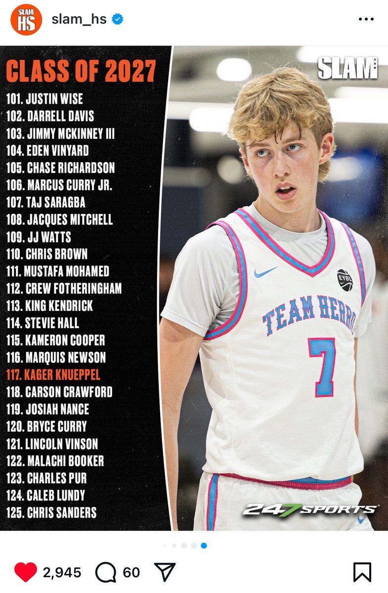 Thank you <a href="/BJenkins247/">Brandon Jenkins</a> and <a href="/247Sports/">247Sports</a> for ranking me No. 105 nationally in the 2027 class!