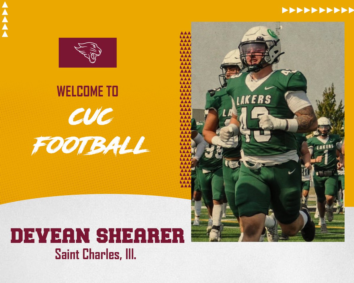 It's time to welcome another new family member for the 2025 season ⬇️                              

Meet our transfer linebacker from Roosevelt University.          

Welcome to the CUC Family, Devean Shearer!!