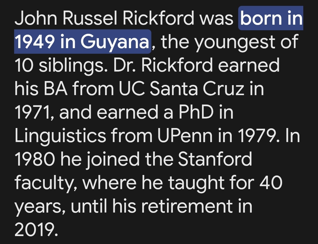 CallTyroneASAP's tweet image. 🛑Black American Erasure🛑 

Ebonics: is a term created through the work of a Black American.

AAVE: is a term pushed in academia off of the copying of the work of a Black American and relabeled by immigrants.

A British 🇬🇧  homosexual linguist Geoffrey Pullum and a Guyanese 🇬🇾…