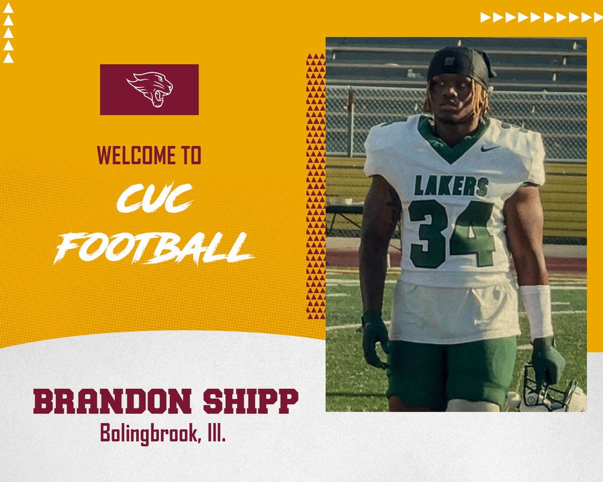It's time to welcome another new family member for the 2025 season ⬇️                              

Meet our transfer linebacker/defensive back from Roosevelt University.          

Welcome to the CUC Family, Brandon Shipp!!