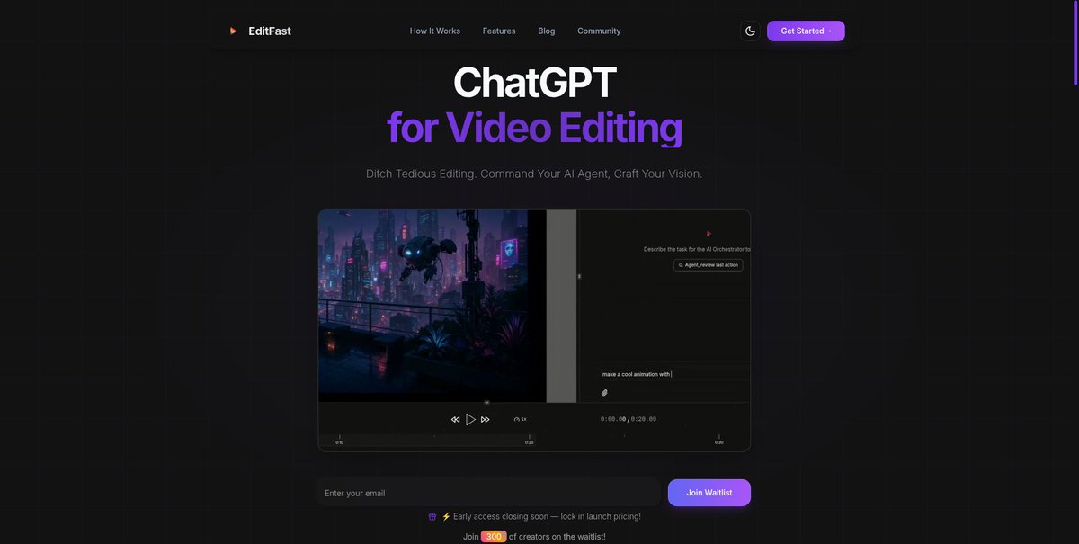 Miguel07Code's tweet photo. Day 51: 300 users on the waitlist of my AI-native video editor

> 1 month ago I reached 100 users in 9 months and I 3x'd it already wtf. And I didn't start doing marketing (only SEO), it's going pretty well I think and the costs for now aren't high.

> Implemented import SRT subtitles for audio and video, and also export with auto-captions based on user feedback
