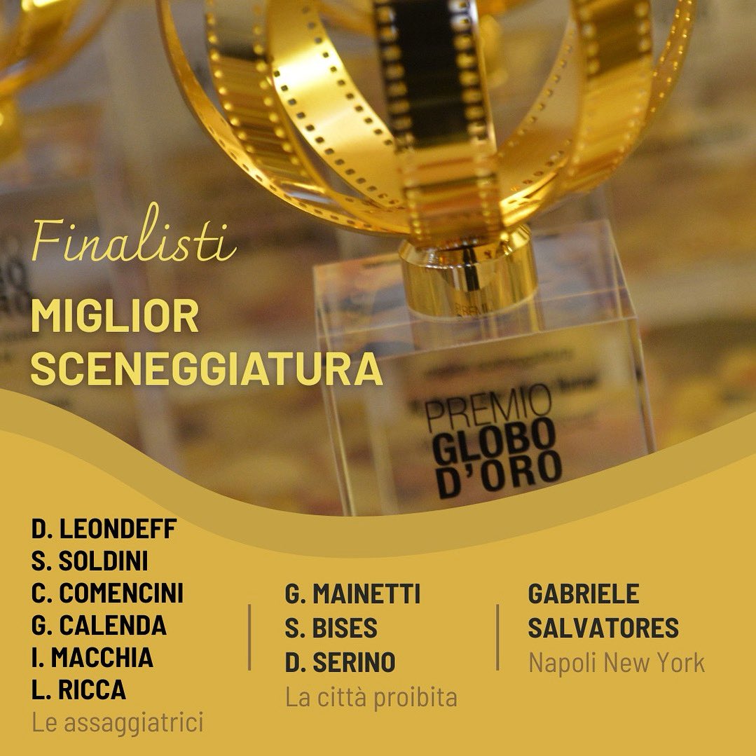 globodoro's tweet photo. Ci siamo! 🌟 
La premiazione il 2 luglio in #Campidoglio #Roma

I #film #finalisti per la migliore #sceneggiatura
#leassaggiatrici
#lacittàproibita
#napolinewyork https://t.co/gUXmyJBu2S