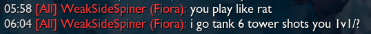 RedBll_'s tweet photo. @RandomBruce I think you should work on your self and don't behave like this toward some random player in league at min 5 https://t.co/kswaZn28Kv