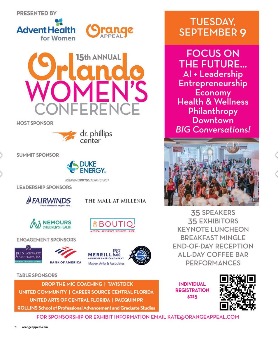 SMBJackieHirsch's tweet image. Honored to be asked to be a panelist at the @OrangeAppeal Orlando Woman’s Conference September 9th. I’ll be speaking about alternative investing in SMB’s.