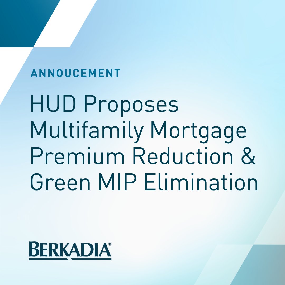 Berkadia (@berkadia) on Twitter photo Yesterday, <a href="/HUDgov/">Department of Housing and Urban Development</a> announced an across the board leveling of all FHA multifamily mortgage insurance premiums (MIP) to 25 basis points for all FHA multifamily programs, eliminating the Green MIP Program. Contact your local Berkadia FHA/HUD expert for more information. Yesterday, <a href="/HUDgov/">Department of Housing and Urban Development</a> announced an across the board leveling of all FHA multifamily mortgage insurance premiums (MIP) to 25 basis points for all FHA multifamily programs, eliminating the Green MIP Program. Contact your local Berkadia FHA/HUD expert for more information.