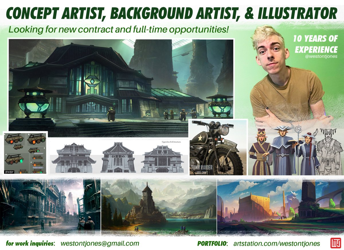 WestonTJones's tweet photo. Hey folks! I'm looking for new contract and full-time opportunities. Hit me up if you've got a project! #conceptart #animation #gamedev https://t.co/zjl6hXnDlh
