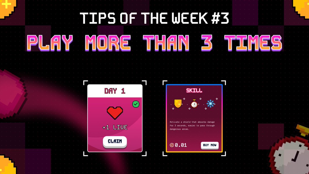 DashOnSei's tweet image. 🧠 TIP OF THE WEEK
Feeling limited by 3 daily runs? Break free and become an Impossible Dash master!

Here&apos;s how:
1️⃣ Grab daily rewards for more lives.
2️⃣ Buy skills with $SEI to extend sessions.

The path to becoming an Impossible Dash legend is daily, dedicated practice. Every…