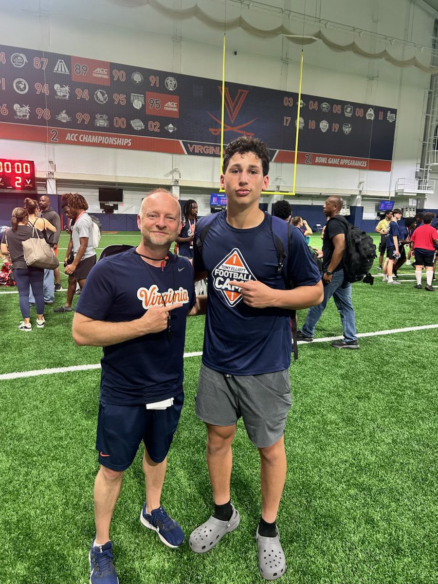 Great camp at UVA last week, excellent speech by <a href="/Coach_TElliott/">Tony Elliott</a> to finish up the day.
<a href="/KoachAdams/">Mike Adams</a>