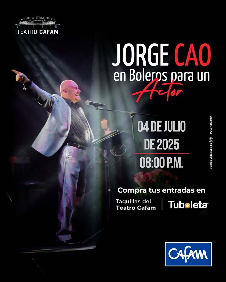 🎭 Una noche para hablarle al corazón. Jorge Cao presenta un viaje íntimo por la poesía, la música y los recuerdos del amor y el desamor, con canciones del movimiento filin y versos de grandes poetas latinoamericanos. Una conversación sincera entre el alma y el escenario. 💔🎶