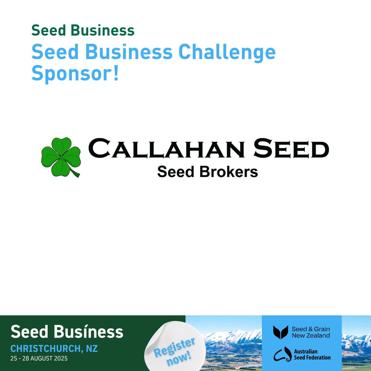 Help us thank Callahan Seed, our Seed Business Challenge Sponsor for Seed Business 2025! 🌿

Be part of it: eventbookings.com/b/event/seed-b…