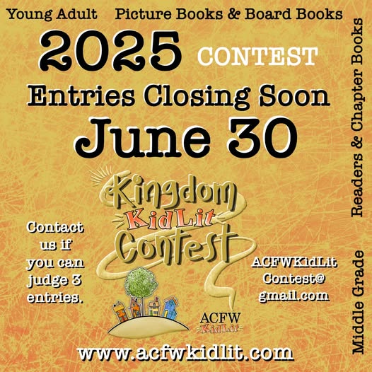 Attention authors!! Don't miss your big chance to show the world how amazing your children's or young adult book is! Enter the KidLit contest before it closes!

acfwkidlit.com