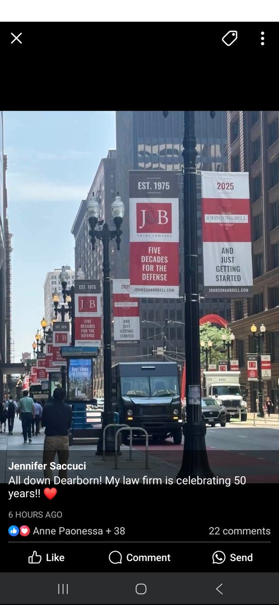 My old law firm is celebrating 50 years this year.  Well deserved recognition in downtown Chicago.  We've had great trial lawyers there throughout the 50 years and going strong today!!!