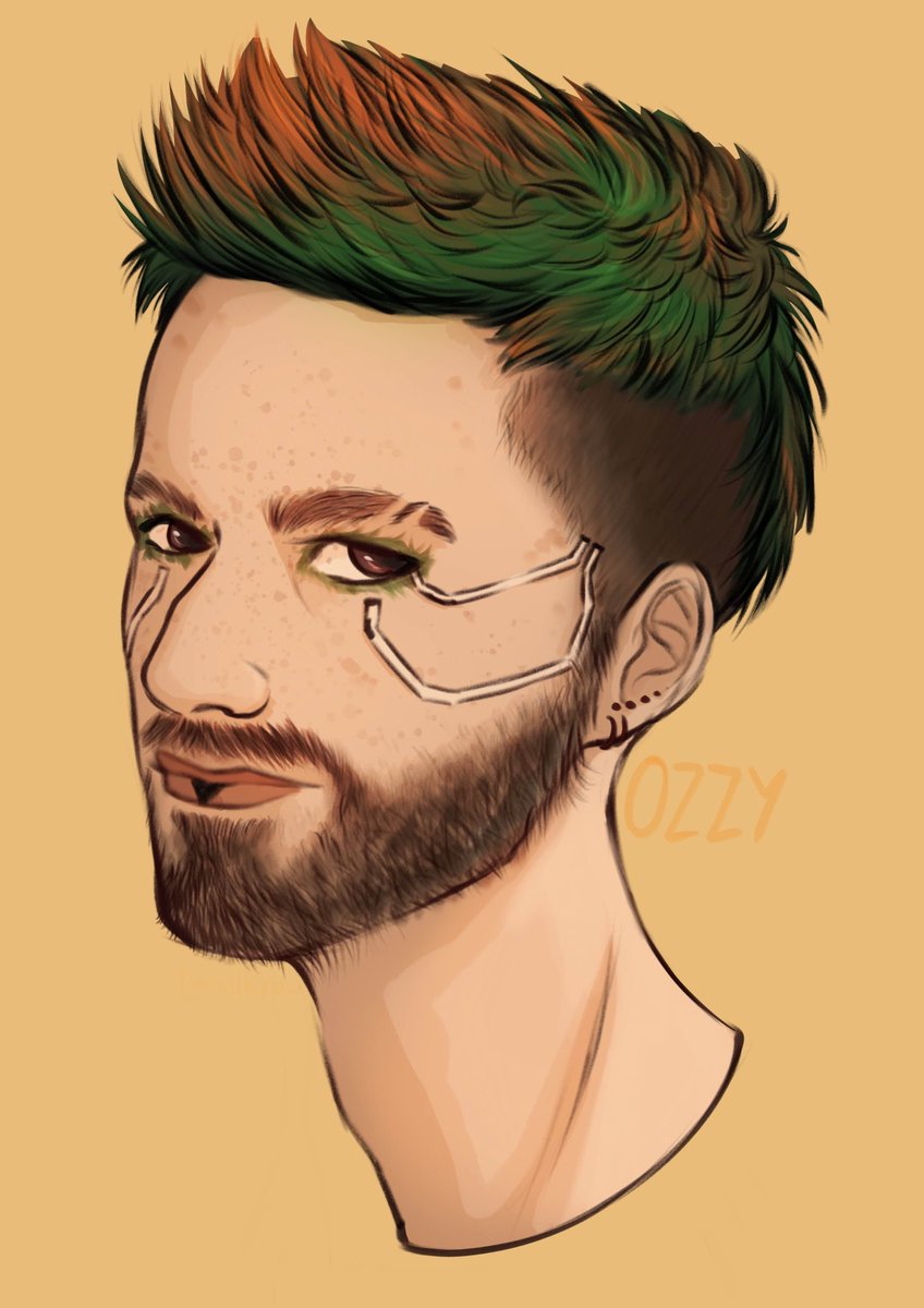 kilkira_'s tweet photo. second drawing done! 

Ozzy for @worsewithballs 💚

#Cyberpunk2077 https://t.co/mzWQqCnhXy