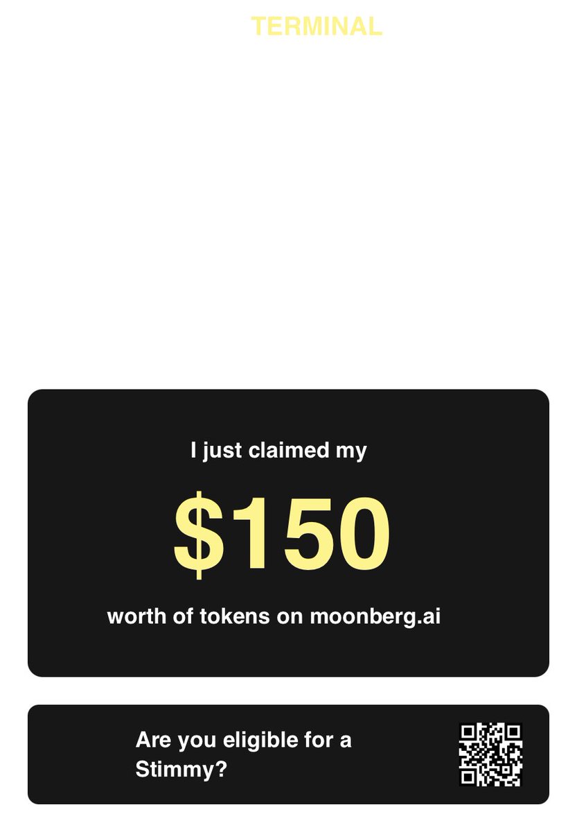 Just claimed a fat Stimmy from <a href="/moonberg/"></a>.
Didn't even know I was on the list.
You probably are too ●●

app.moonberg.ai/?refcode=2NUjy…