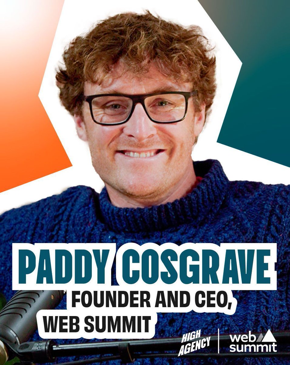 highagencypod's tweet image. Kicking off our limited series with the man who built the event that connects the global tech ecosystem - Paddy Cosgrave, CEO & Co-founder of @WebSummit .
Expect bold predictions, authentic takes, and insights that will change how you think about building platforms.