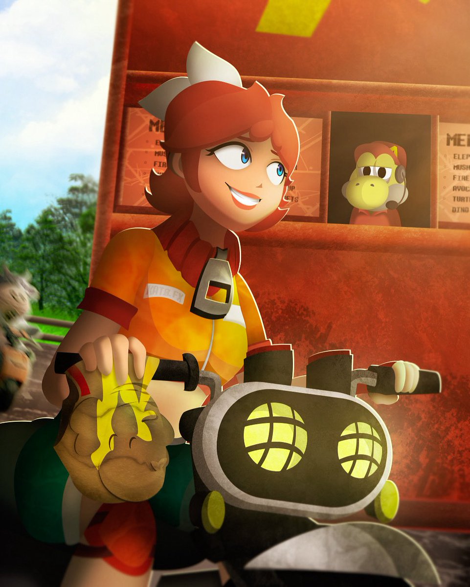 KevHB3's tweet photo. Welcome to #McDonalds can i take your order? 🍟🍔 

#MarioKartWorld #daisy #MarioKart #NintendoSwitch2 #Nintendo #princessdaisy #fanart https://t.co/3S1KnMD6DJ