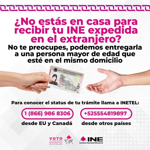 🌎🏠Si vives fuera de México, es importante que conozcas esta información sobre la entrega de tu INE expedida en el extranjero👇
#VotoExtranjero 🔗votoextranjero.mx/web/vmre/inicio