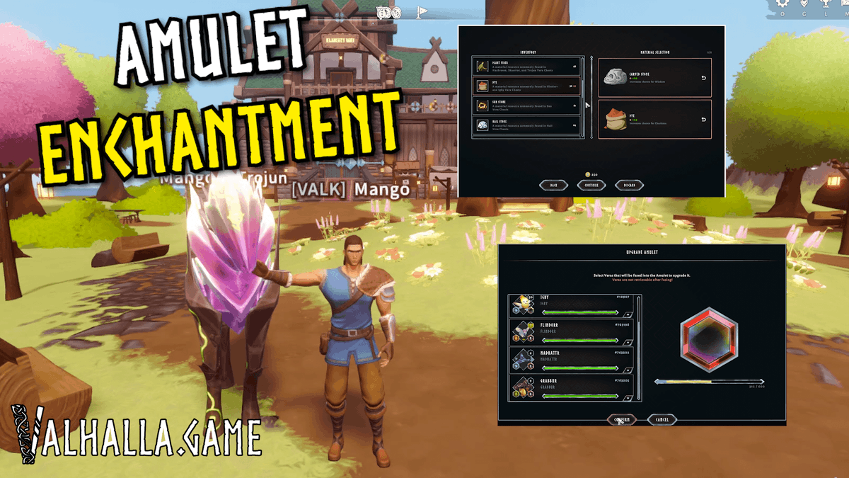 INTRODUCING AMULET ENCHANTMENTS

The latest Valhalla patch (v0.35.0) introduces upgrading and enchanting Amulets!

Amulets just got a MASSIVE upgrade!

You can now:
✨ Enchant Amulets to boost Vera stats
⚡ Upgrade them by fusing other Veras (up to Lv. 5)

Craft the ultimate bond