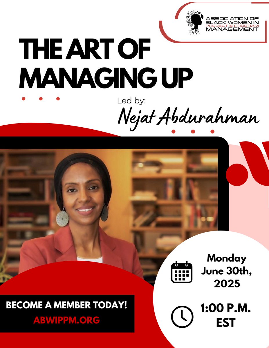 🎤 I’m speaking at two powerful events on The Art of Managing Up, a leadership skill that’s often overlooked but career-changing. 

📅 June 26 | 7PM EST – YEP
🎯 Take ownership, lead from where you are

📅 June 30 | 1PM EST – Black Women in Project &amp; Program Mgmt
🛠️ Real tools to