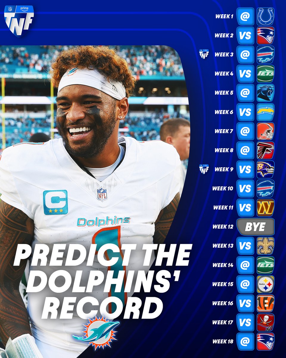 Drop your <a href="/MiamiDolphins/">Miami Dolphins</a> predictions ⬇️
