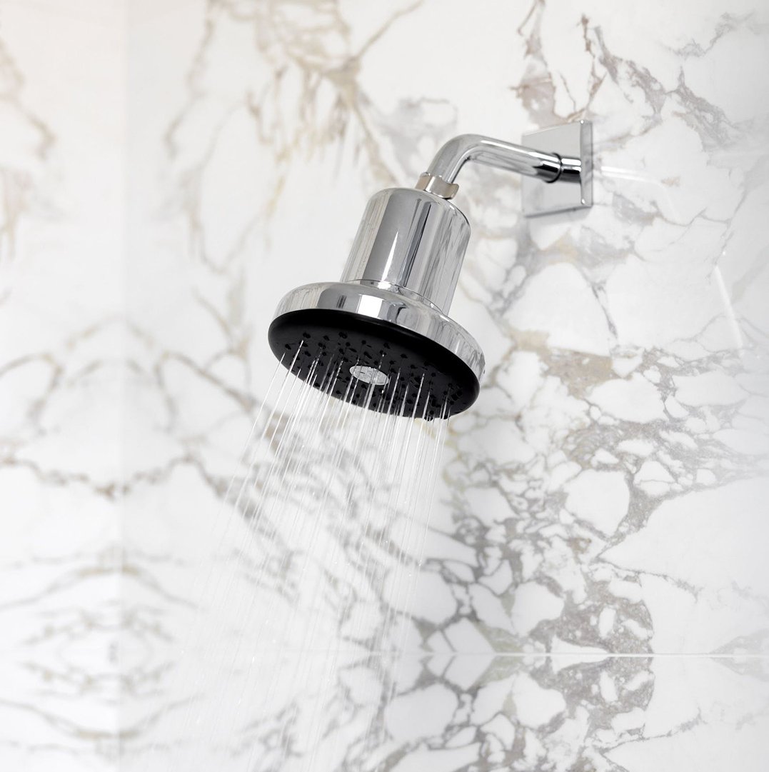 The Filtered Showerhead is available in a beautiful Polished Chrome, Brushed  Nickel, and Brilliant Black. What matches your bathroom?, image size:1077x1081