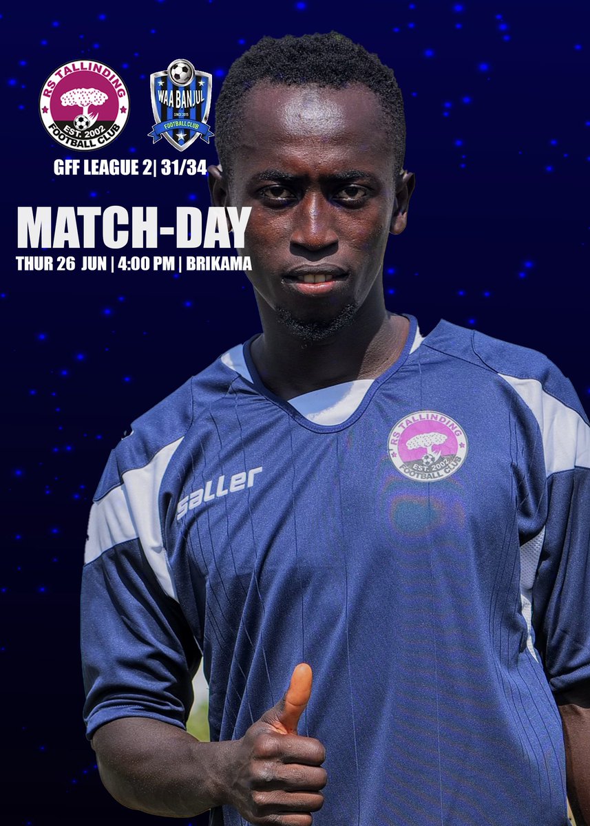rstallindingfc's tweet photo. Match-Day 31
We will host Waa Banjul at Brikama Box-ba tomorrow in our match week 31 encounter of the Gambia Football Federation Division League Two at 4:00 PM.
GoodLuck! #BufferZoneBoys
#MTCH31 #RSTWAB #GFFL2 https://t.co/NYfVN5cZo1