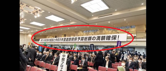 【減税すると道路が凸凹になるぞ】
↑取り合う必要はありません

自民の支持団体である、道全協など道路整備団体は

「新たな財源の創設と道路関係予算の満額確保」

を露骨に要求しています(笑)

彼らが作りたい道路の為に、クルマユーザー（納税者）がその支払いに応える必要はありません。