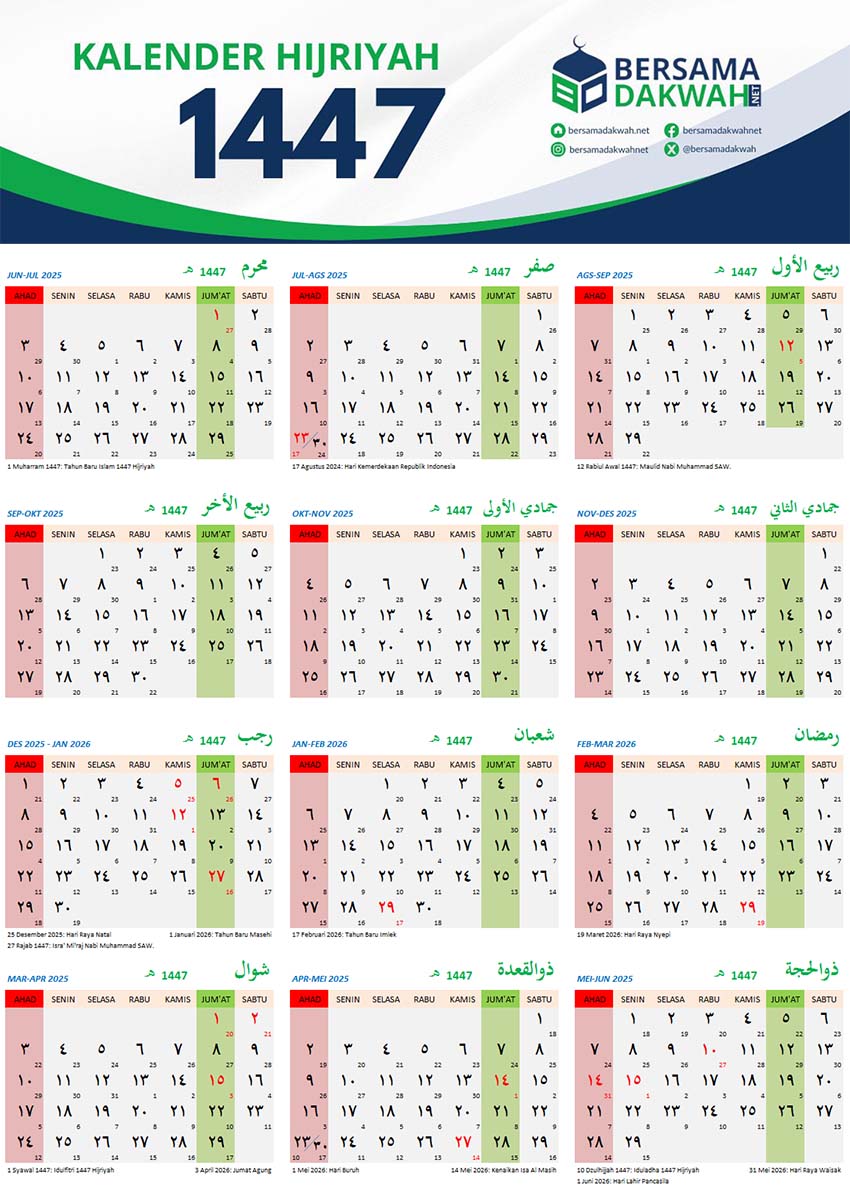 BersamaDakwah's tweet photo. Kalender Hijriyah 1447 https://t.co/V36PGCwEFe

#Muharram2025 #1447h https://t.co/wKzHqpGdqM