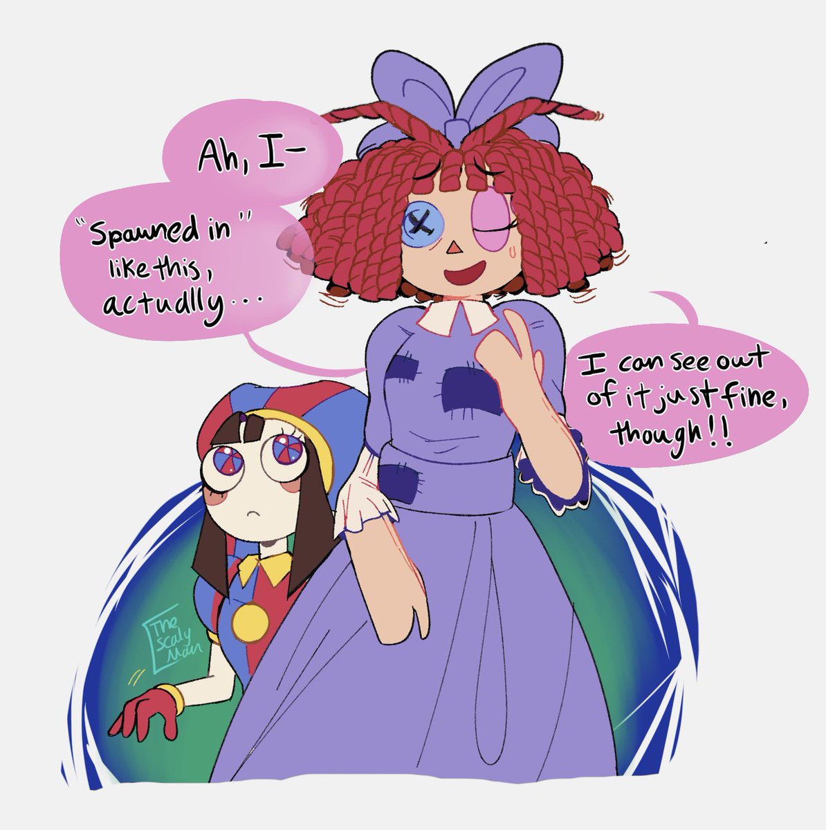 thescalyman's tweet photo. mini comic of something i was curious about (1/2)
#tadc #TheAmazingDigitalCircus #TADCEp5 #pomni #ragtha #comic #art #tadcfanart #fanart #LoveIslandUK https://t.co/rgzgqLOjj0