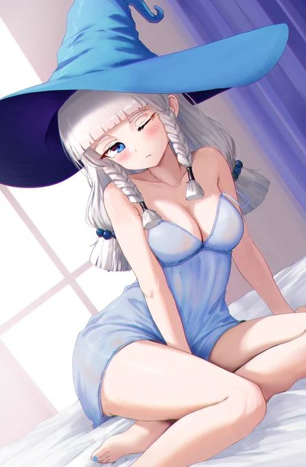 sleepy blue witch