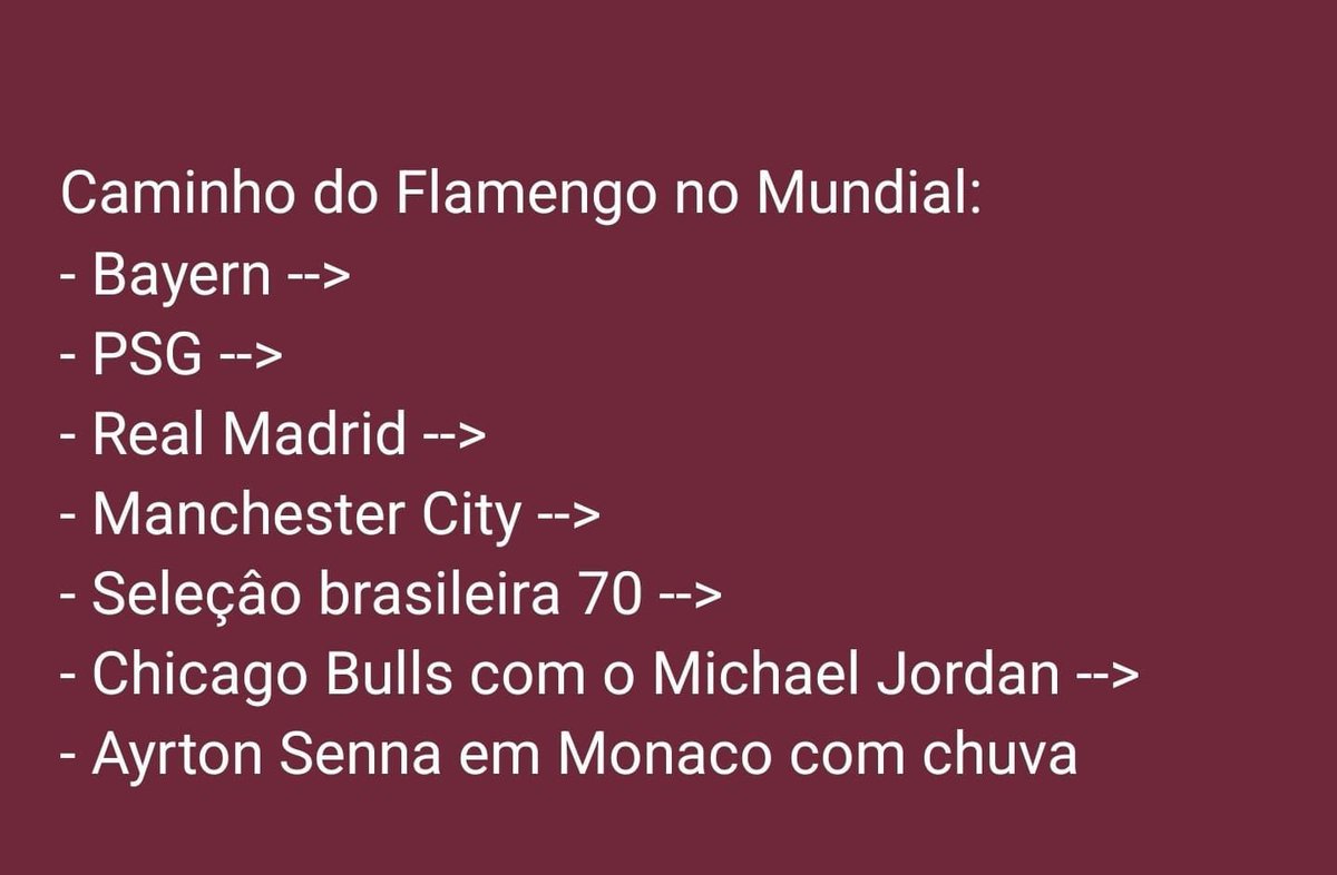 essediafoilouco's tweet photo. Tá moleza pro Flamengo 😂😂😂

Continuem a brincadeira. https://t.co/29iLu46jGi