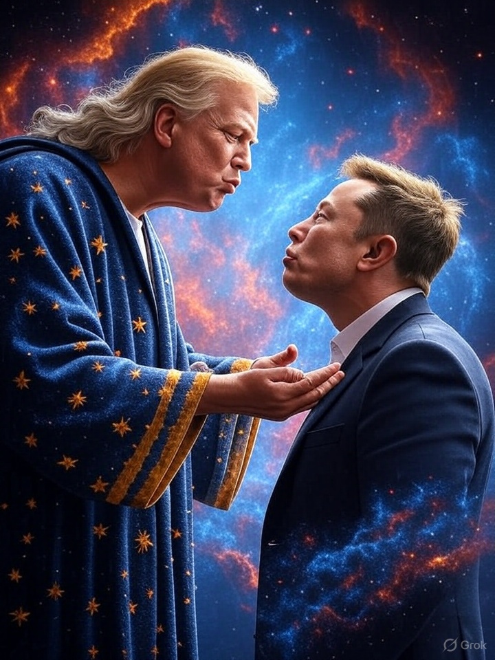 noblepix's tweet photo. #Trump #Musk by Grok! https://t.co/C9iFdasBCx