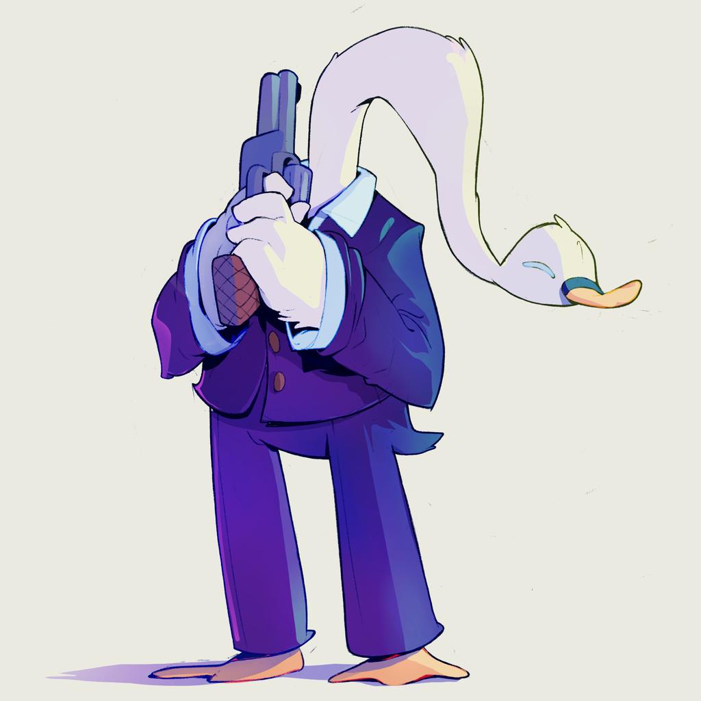 Lemme post some bird designs from some time ago 🤟 

Let's open with Agent Swan 🔫🦢