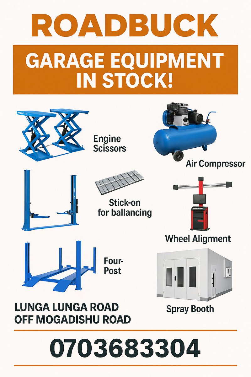 DjRyannkenya's tweet photo. Contact me for garage and service equipment  and machinery https://t.co/AF4TluhpJa