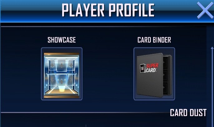 Access your Card Showcase & Binder from "MyCards" or your player profile!  You can buy additional card sleeves for your binder with credits.  #WWESuperCard