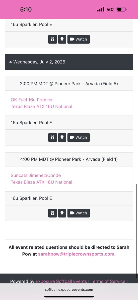 ella santos (@santosella2028) on Twitter photo Hereโs our schedule for pool play out in Colorado next week. Canโt wait to see what our team does! <a href="/VRHS_softball/">Vista Ridge Softball</a> <a href="/brittosbornexx/">Brittany Osborne</a> <a href="/Blazeatx16U/">BLAZEATX16U</a> <a href="/BlazeFastpitch/">Texas Blaze</a> <a href="/TexasSoftball/">Texas Softball</a> <a href="/GatorsSB/">Gators Softball</a> Hereโs our schedule for pool play out in Colorado next week. Canโt wait to see what our team does! <a href="/VRHS_softball/">Vista Ridge Softball</a> <a href="/brittosbornexx/">Brittany Osborne</a> <a href="/Blazeatx16U/">BLAZEATX16U</a> <a href="/BlazeFastpitch/">Texas Blaze</a> <a href="/TexasSoftball/">Texas Softball</a> <a href="/GatorsSB/">Gators Softball</a>