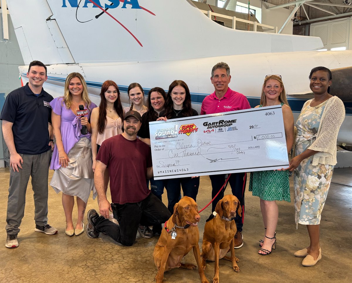 garyromekia's tweet photo. This morning, the Gary Rome Auto Group, along with Western Mass News, attended another Super Student Surprise Squad! Each month, a deserving student will be presented with a $1,000 scholarship. Olivia Pease, a 12th grader at Westfield Tech Academy was the sixth to be recognized. https://t.co/8iNT87RFFj