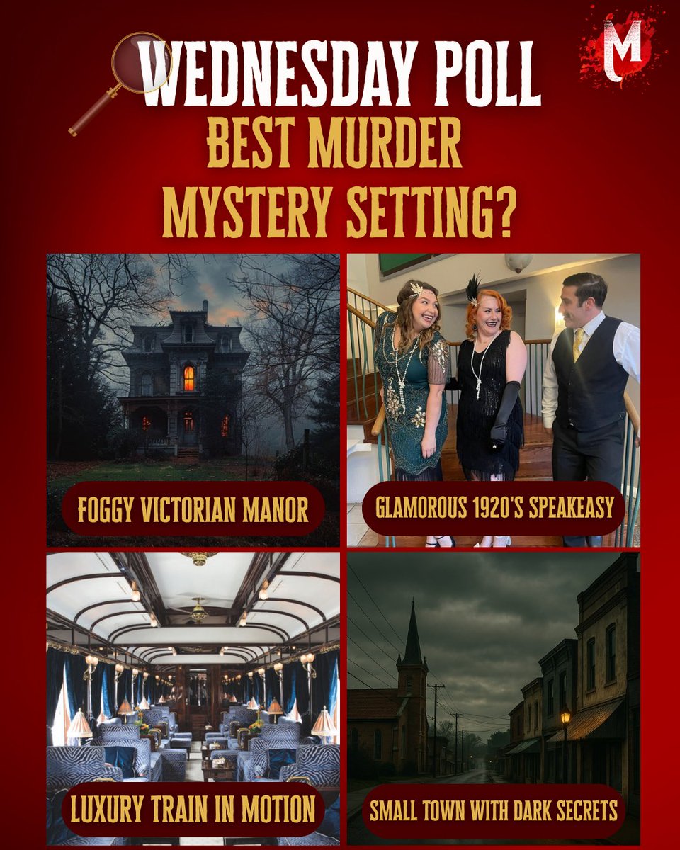 dyingtoplease's tweet photo. 🕰️ The scene is set. The victim is discovered.
But where did it all unfold?
Choose your favorite classic mystery setting!

#mysterysolved #eventplanning #weekendfun #uniqueexperience #crimeandclues https://t.co/KyfXmFwbNU