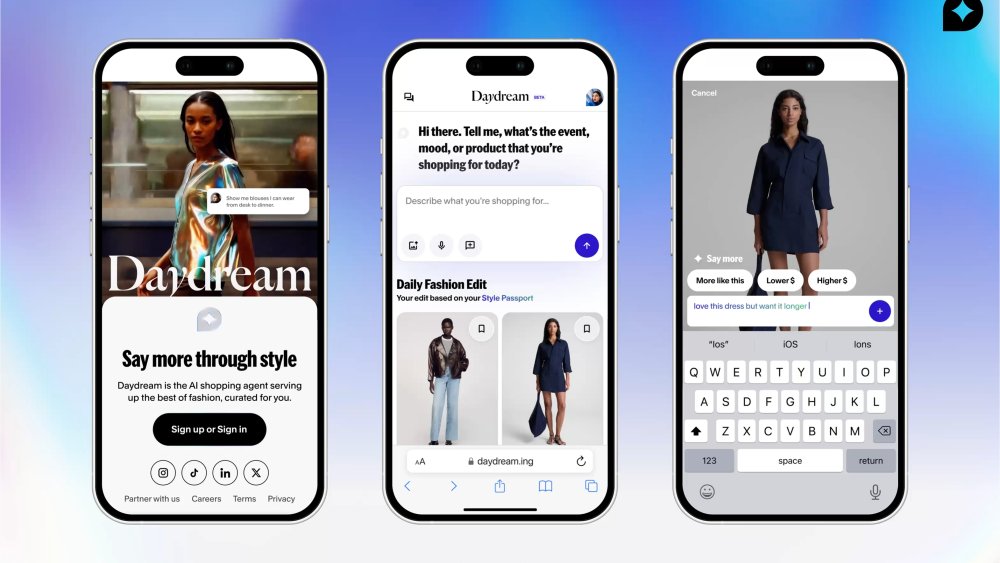 Daydream beta is live! Type “say more” and an AI stylist pulls the perfect piece from 8.5 K+ brands in seconds. Proud to back @Daydream alongside <a href="/IndexVentures/">Index Ventures</a> &amp; <a href="/ForerunnerVC/">Forerunner</a> as early investors. Fashion search → conversation. 

Try it: daydream.ing