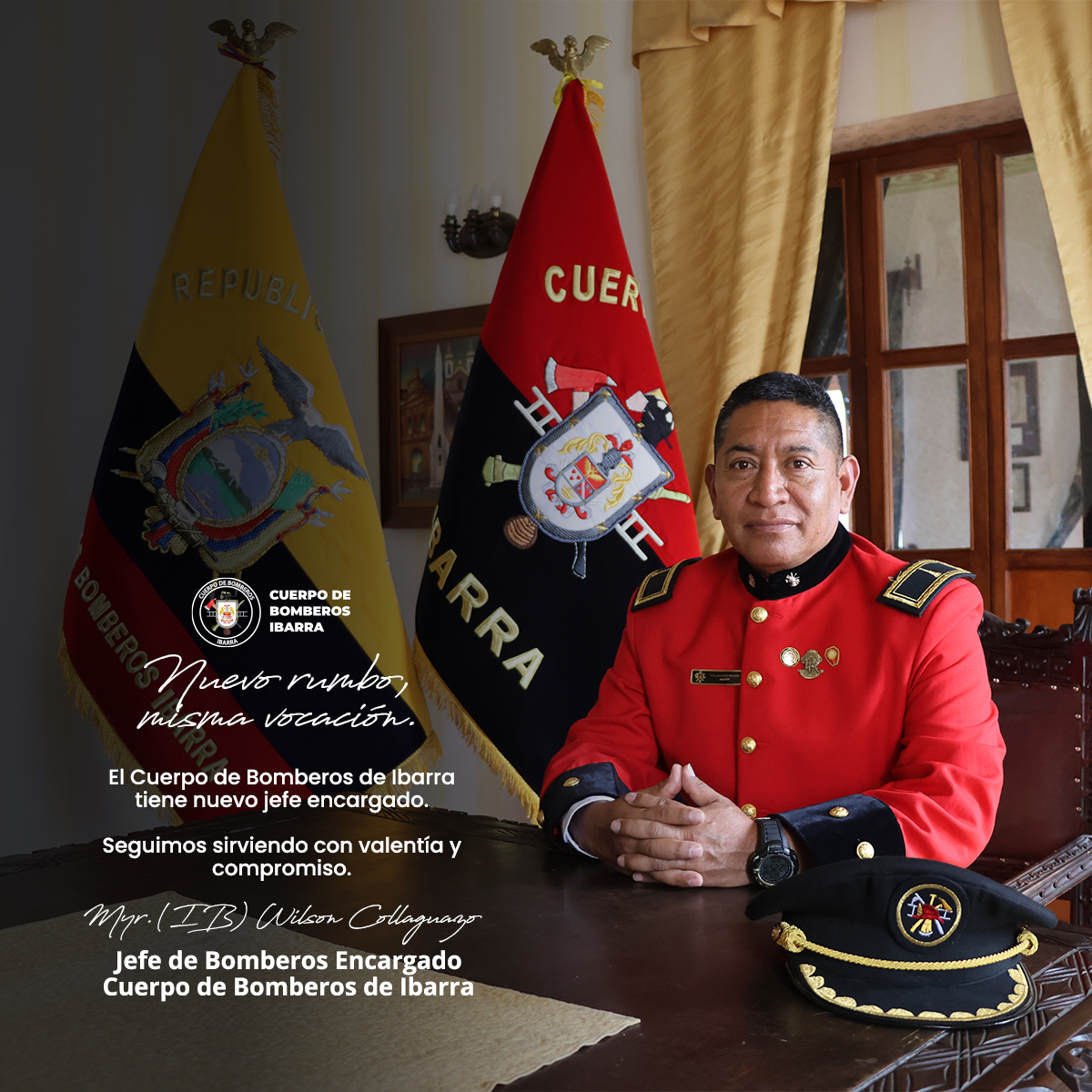 #NuevoLiderazgo ||🧑‍🚒Hoy presentamos al Mayor (IB) Wilson Collaguazo, quien asume como nuevo Jefe Encargado del CBI

✅Con más de 30 años de experiencia, reafirmamos el compromiso de proteger la vida y servir a la ciudadanía

Somos #BomberosIbarra