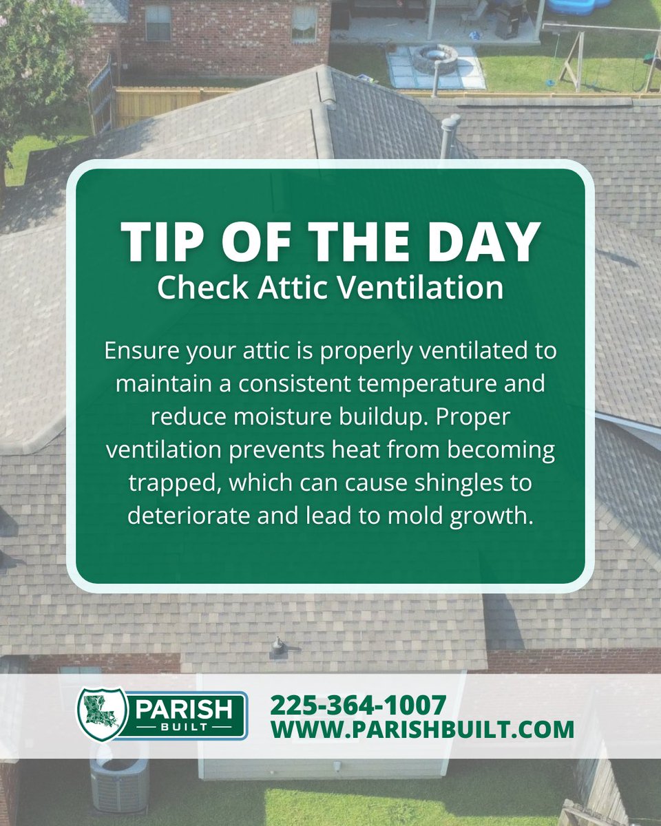 Your roof works hard to protect your home - don’t forget the small things that help it last longer.🏡

Here’s your Tip of the Day from Parish Construction and Roofing! These small maintenance steps can make a big difference over time.

Do business with someone you know!🤝