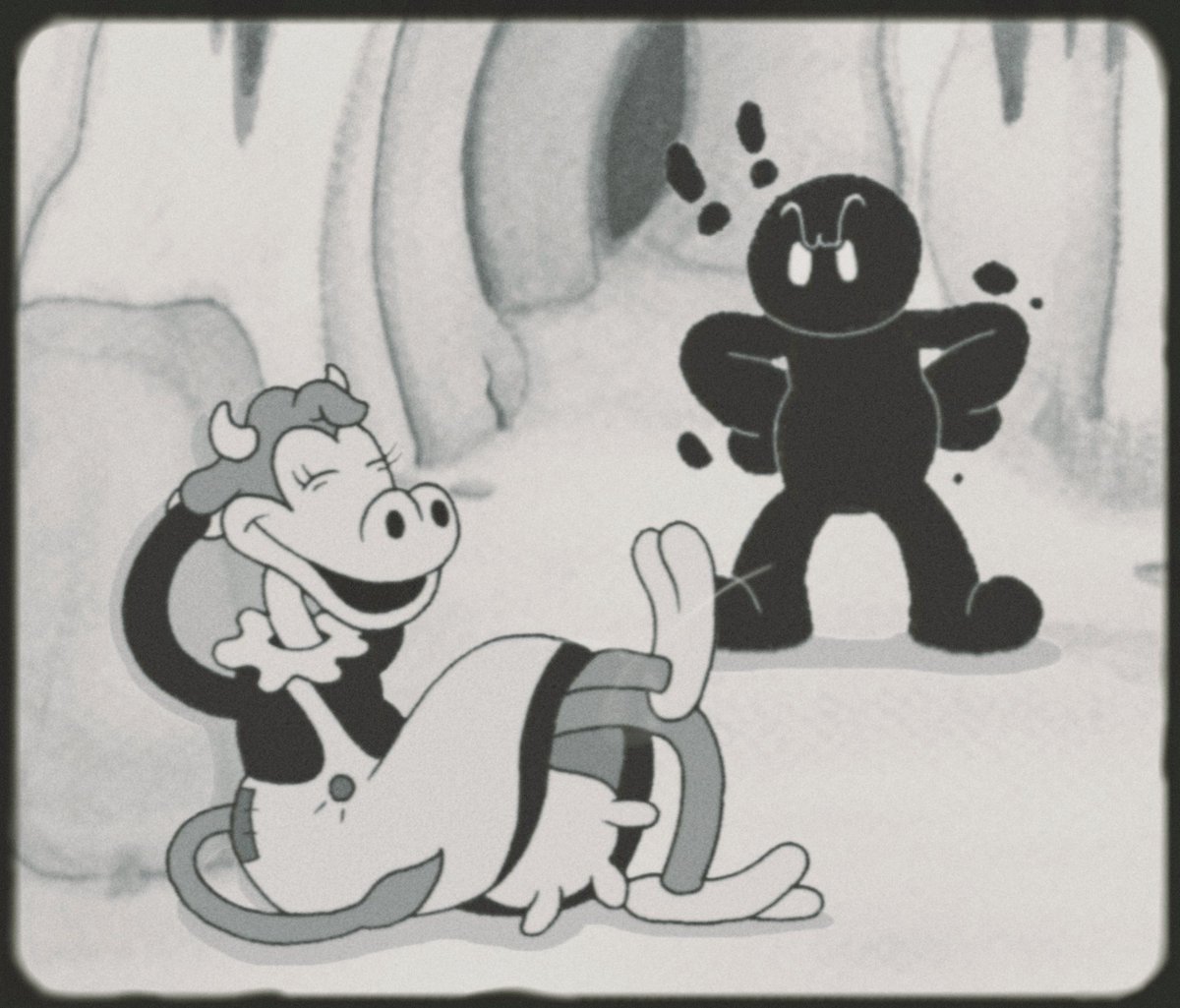 DannysNib's tweet image. MOOOOOOOOO Introducing to Castaña The strong cow, she is EGO's right hand and also his first creation
#cuphead #1930s #vintage #rubberhosestyle #1930cartoons #oldcartoons #cartoonart #art #traditionalart #blackandwhitecartoon #ilustration #watercolor