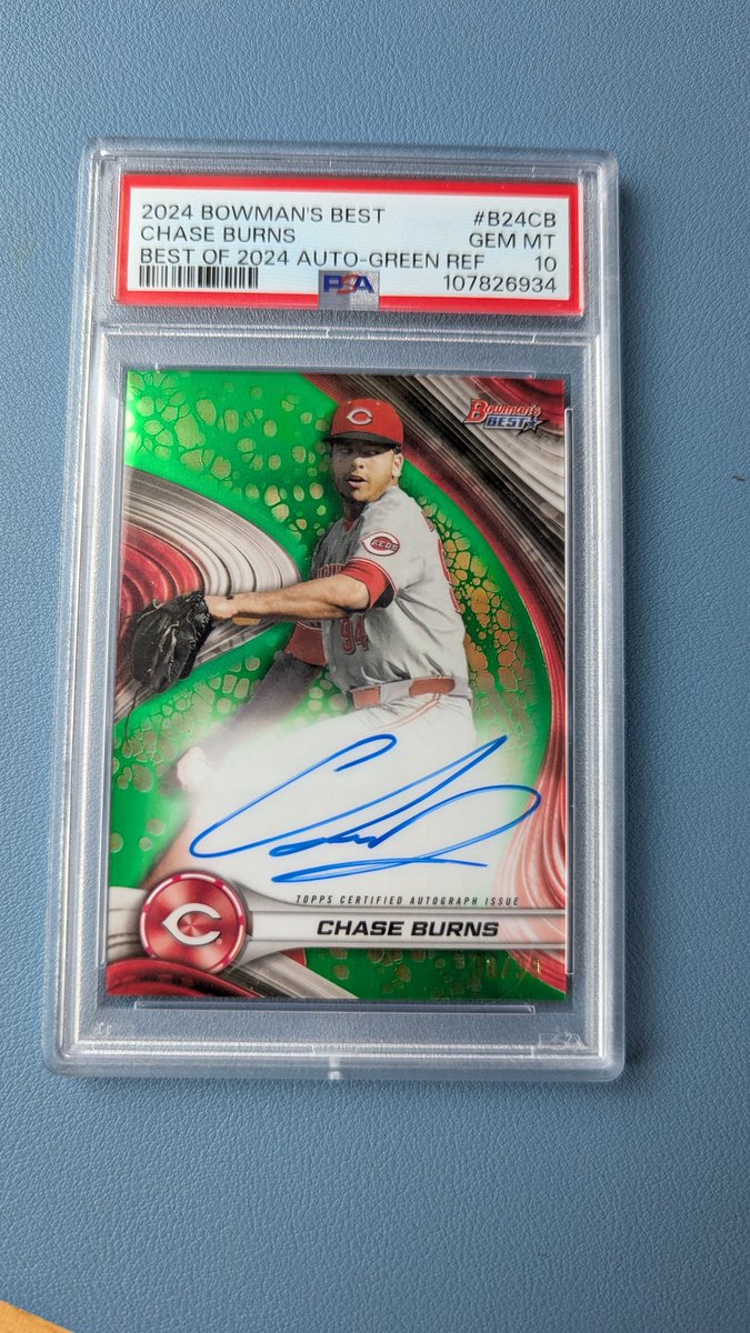 Got a couple of eBay auctions ending tonight on these PSA 10 Chase Burns autos. Come take a look if you're interested!
#topps #mlb #chaseburns #reds
Bowman draft: eBay.us/m/dwV7nq
Bowman's best: eBay.us/m/jV1vdL