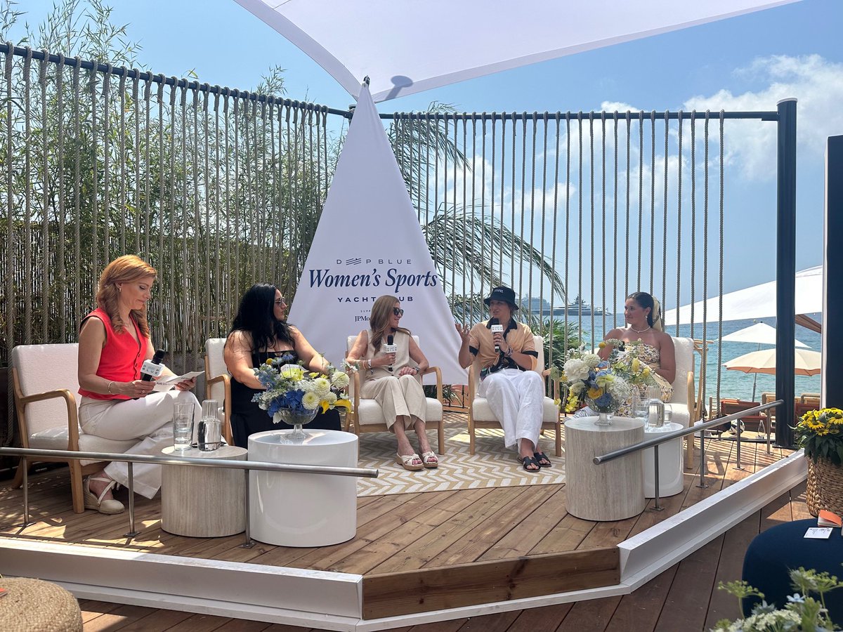 Last week at Cannes sisters and U.S. Ski Team memembers, Alli Macuga and Lauren Macuga participated in the “Leadership through Women’s Sports” panel joined by Julia Boorstin, Lina Polimeni, and Karen Kovacs. 👏🎿