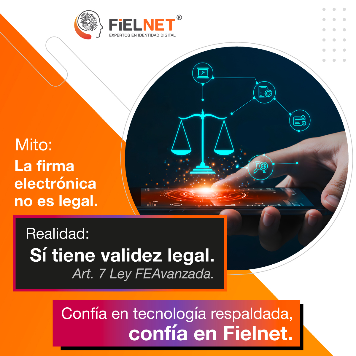 ❌ Mito: La firma electrónica no es legal.
✅ Realidad: La firma electrónica avanzada tiene la misma validez jurídica que una firma autógrafa.
Ayudamos a las organizaciones a implementarla con respaldo normativo y altos estándares de seguridad. 
#FirmaElectrónica #LegalTech
