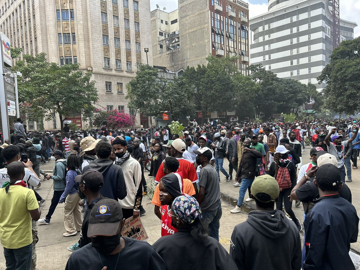 LusigeJoy's tweet photo. At least 9 people killed (source-Kenya Red Cross), about 400 injured (source—Kenya National Commission on Human Rights (KNCHR), and more than 60 arrested across the country (source- Kenya local media) as police and protesters clashed. Photos from the day attached. https://t.co/ZMOrJ5HVaC