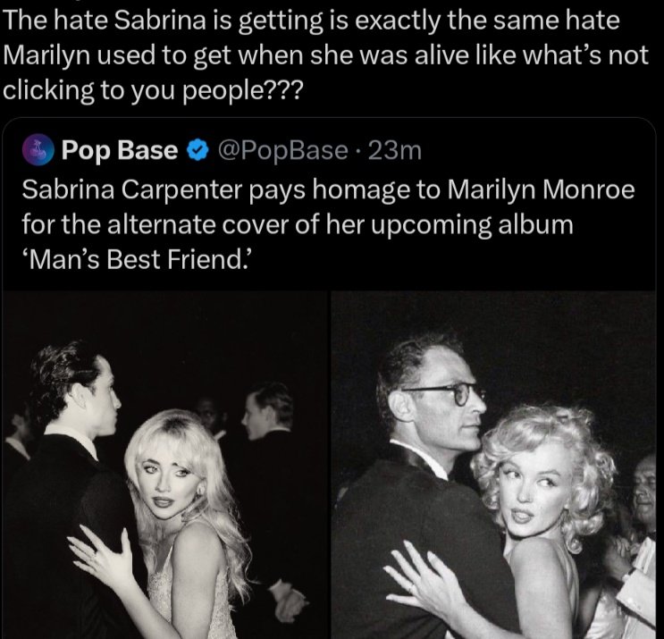 "exactly the same hate marilyn used to get" people just say anything lmao