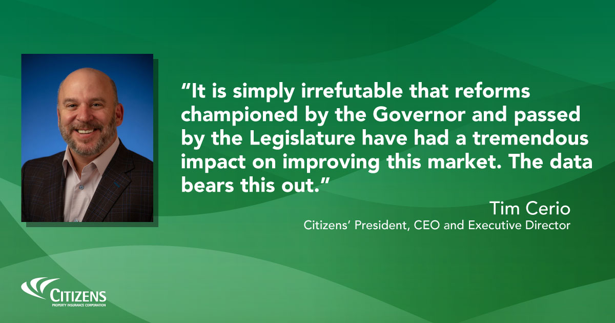 PRESS RELEASE: Citizens’ CEO: The Florida Insurance Market Is Strong. That’s the message Tim Cerio, President/CEO of Citizens, delivered to the Board as the company continues to benefit from improving market conditions brought on by legislative reforms: ow.ly/xbYP50Wgkyb